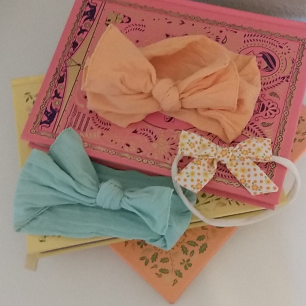 NWOT Baby Bling Spring Peach Headband Trio